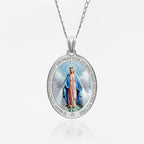 Miraculous Medal Color Oval Pendant