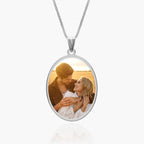 Oval Bezel Frame Photo Pendant