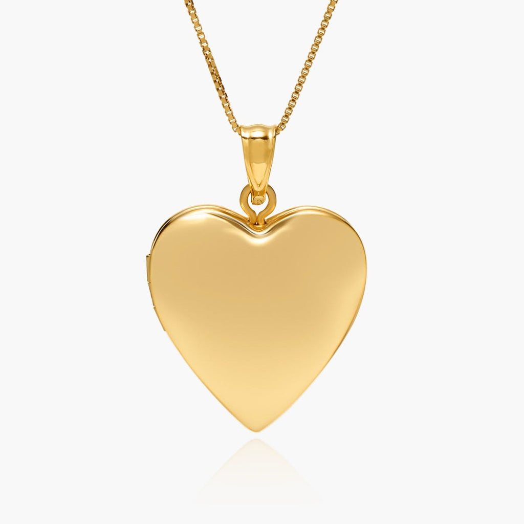 Solid 14K Yellow Gold Small Heart Photo Locket