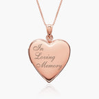 Rose Gold Plated "In Loving Memory" Heart Photo Locket