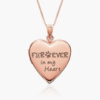 Rose Gold Plated "Furever In My Heart" Heart Photo Locket
