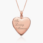 Rose Gold Plated "In Loving Memory" Heart Photo Locket