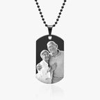Black Stainless Steel Laser Photo Dog Tag