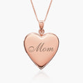 Rose Gold Plated Mom Heart Photo Locket