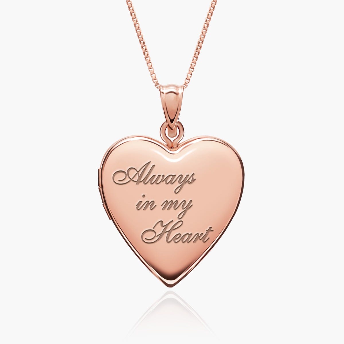 14K Rose Gold Always In My Heart Photo Locket