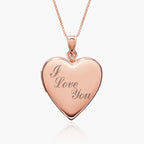 Rose Gold Plated "I Love You" Heart Photo Locket