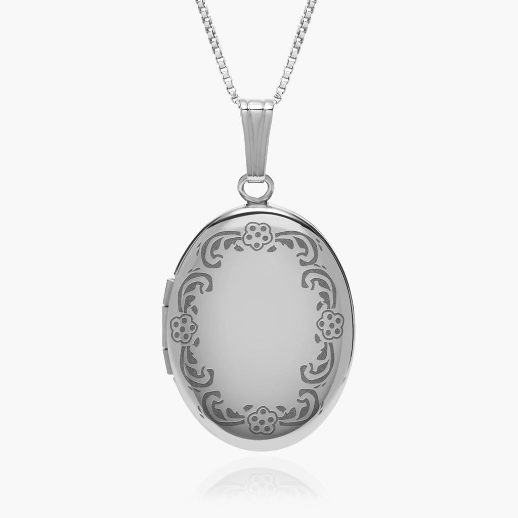 Floral Oval Photo Locket