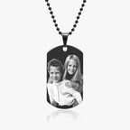 Black Stainless Steel Laser Photo Dog Tag
