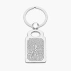Stainless Steel Custom Fingerprint Rectangle Keychain