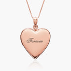 Rose Gold Plated "Forever" Heart Photo Locket