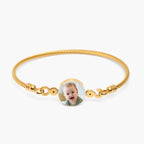 Stainless Steel Photo Engraved Bangle Bracelet