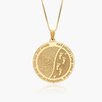 Custom Fingerprint Round Charm or Pendant with Footprints in the Sand quote