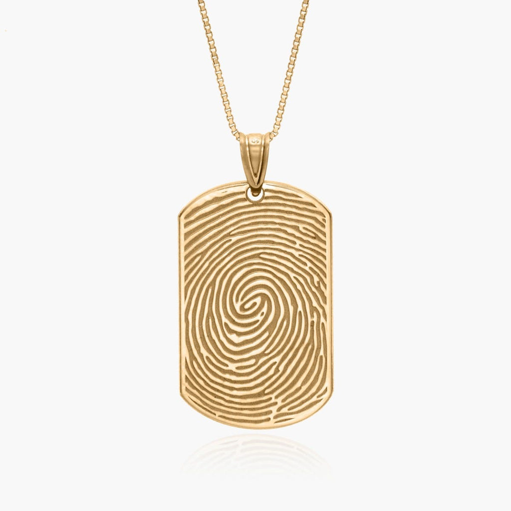 Custom Fingerprint Dog Tag Charm or Pendant