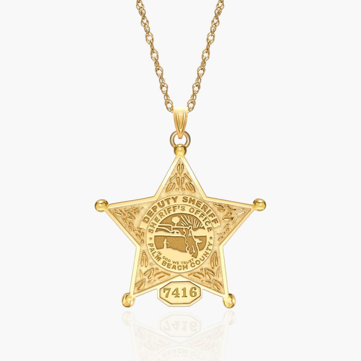 Personalized Florida Sheriff Badge with Rank, Number & Dept.
