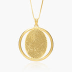 Custom Fingerprint 3D Round Pendant