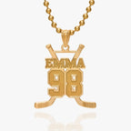 Personalized Hockey Sticks Pendant with Name and Number