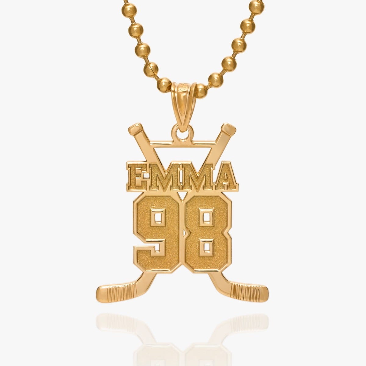 Personalized Hockey Sticks Pendant with Name and Number