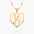 Personalized Baseball Homeplate Cut-Out with Number Pendant or Charm