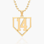 Personalized Baseball Homeplate Cut-Out with Number Pendant or Charm