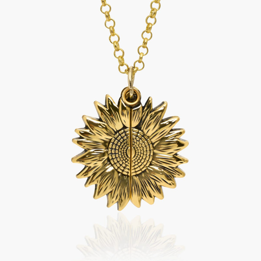 Exclusive Sunflower Photo Necklace and Chain