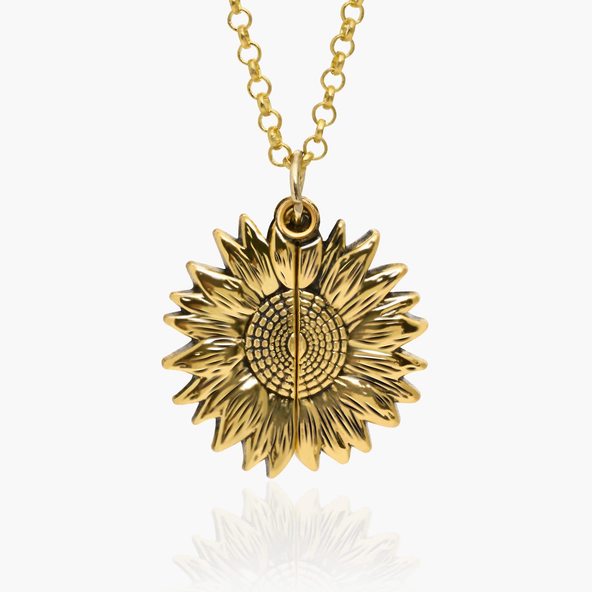 Exclusive Sunflower Photo Necklace and Chain