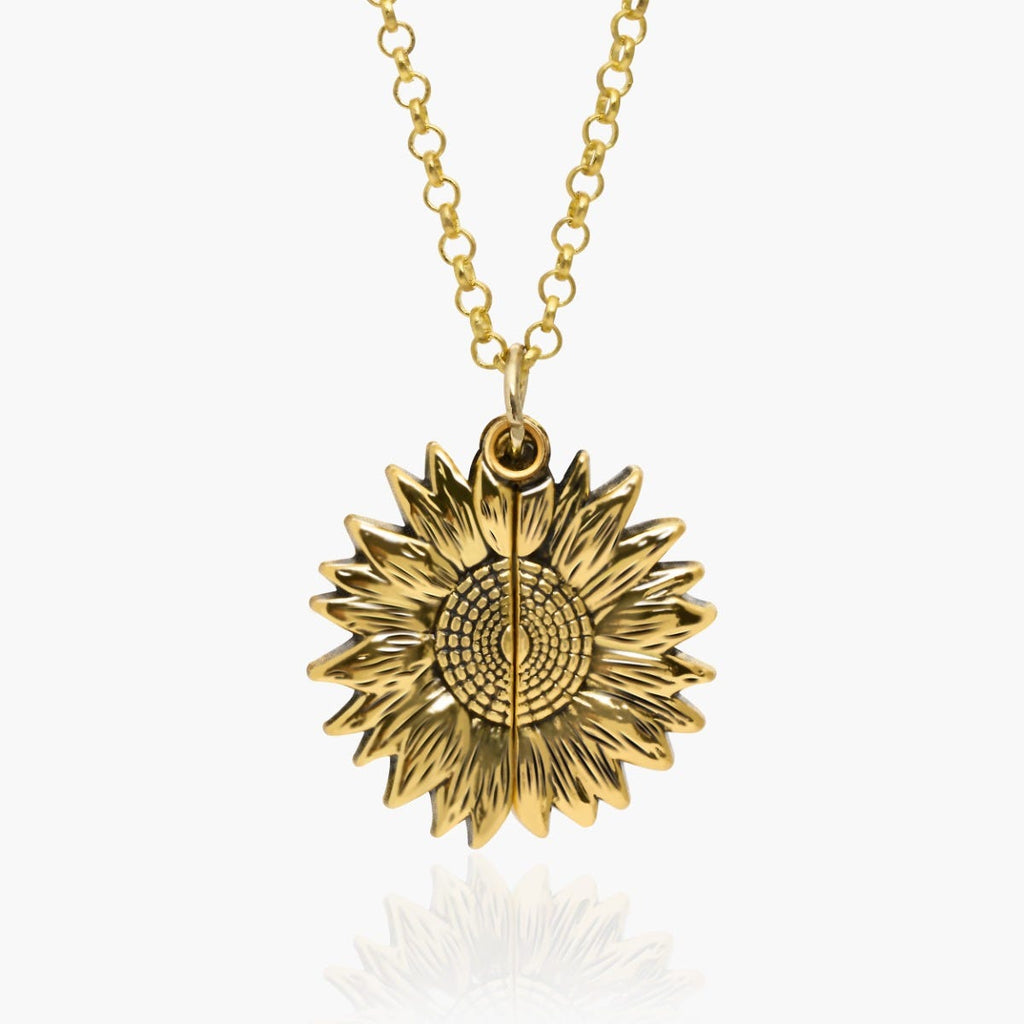 Exclusive Sunflower Photo Necklace and Chain