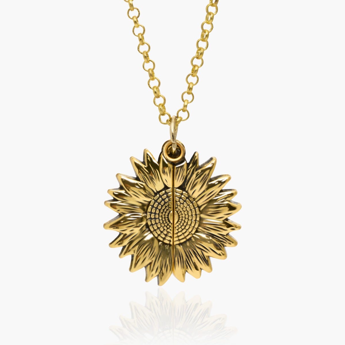 Exclusive Sunflower Photo Necklace and Chain