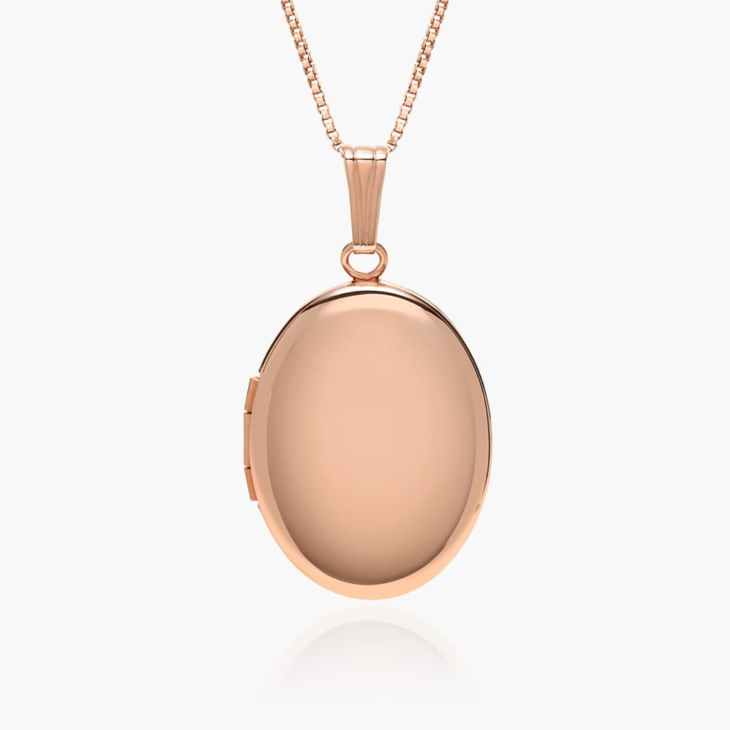14K Rose Gold Classic Oval Photo Locket