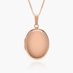14K Rose Gold Classic Oval Photo Locket