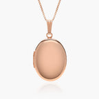 Rose Gold Plated Classic Oval Photo Locket