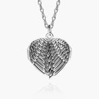 Angel Wing Heart Photo Locket