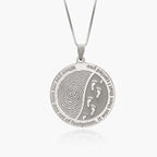 Custom Fingerprint Round Charm or Pendant with Footprints in the Sand quote