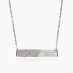 Custom Fingerprint Horizontal Bar Necklace