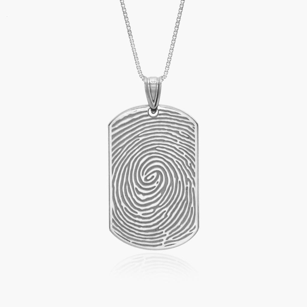Custom Fingerprint Dog Tag Charm or Pendant