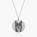 Antiqued Laser Carved Photo Round Disc Pendant