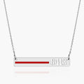 Personalized Horizontal Thin Red Line Firefighter Necklace with 18" Chain