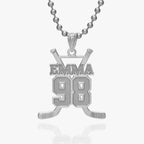 Personalized Hockey Sticks Pendant with Name and Number