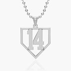 Personalized Baseball Homeplate Cut-Out with Number Pendant or Charm