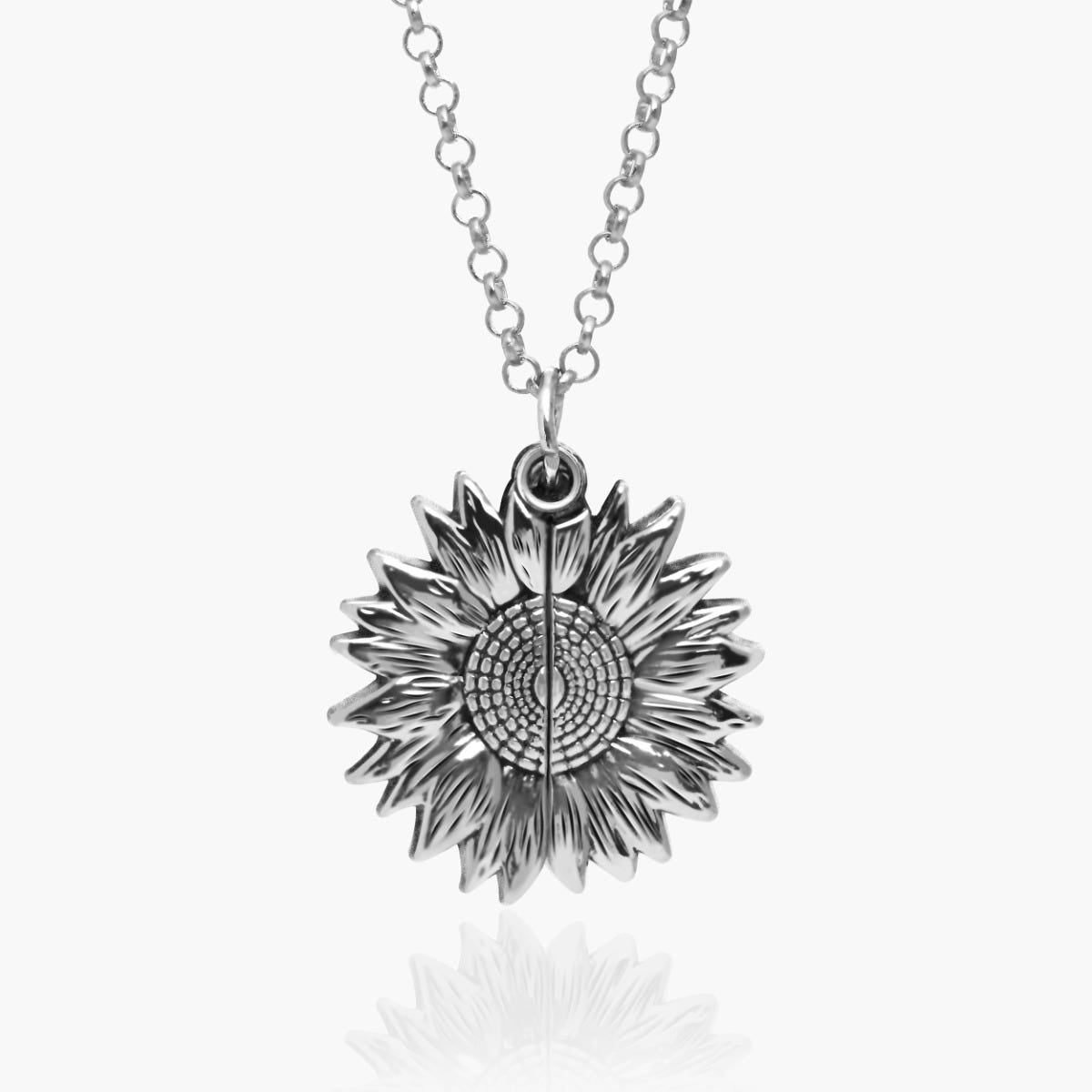Exclusive Sunflower Photo Necklace and Chain