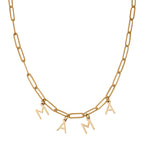 Mama Initial Paperclip Necklace
