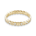 Hexagon Shaped Band with Initials and CZs