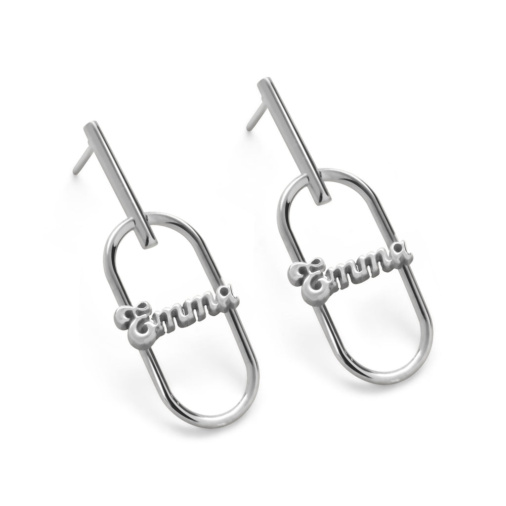 Paper Clip Name Earrings