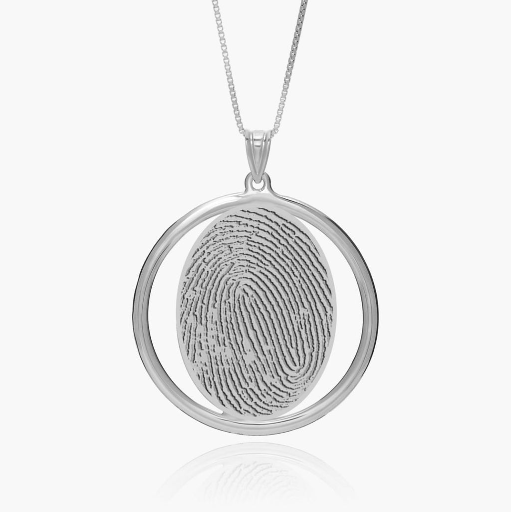 Custom Fingerprint 3D Round Pendant