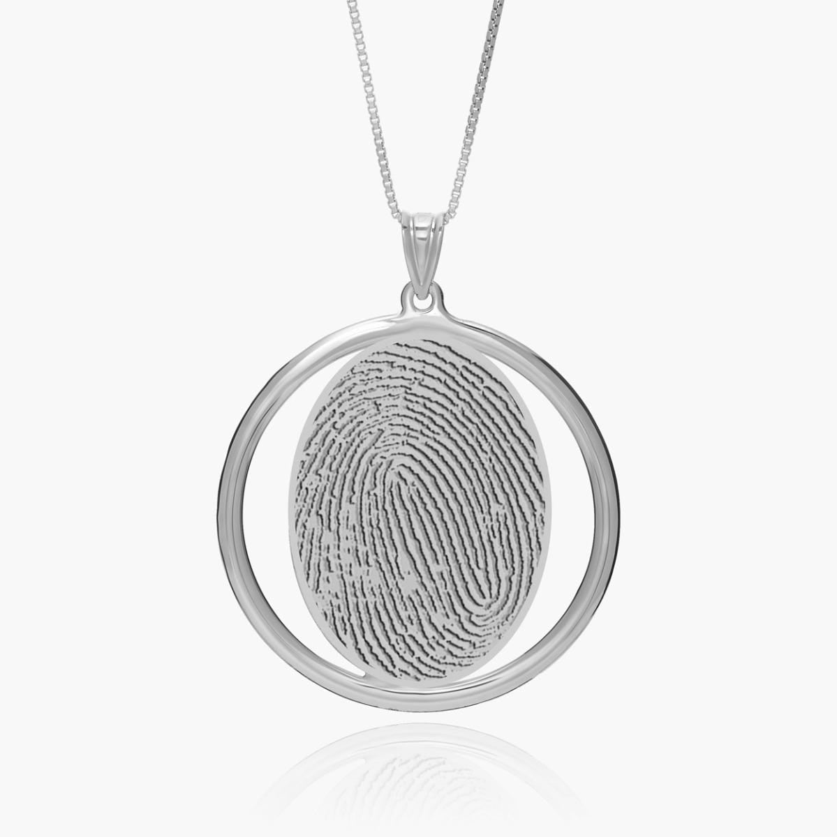 Custom Fingerprint 3D Round Pendant