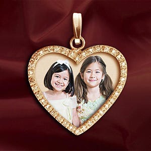 Diamond Heart Photo Pendant Picture Charm