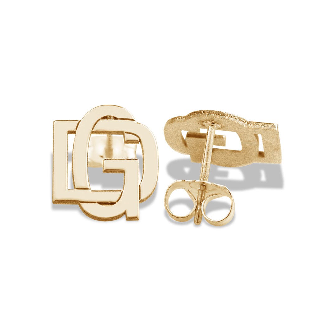 Monogram Overlapping Initial Earrings