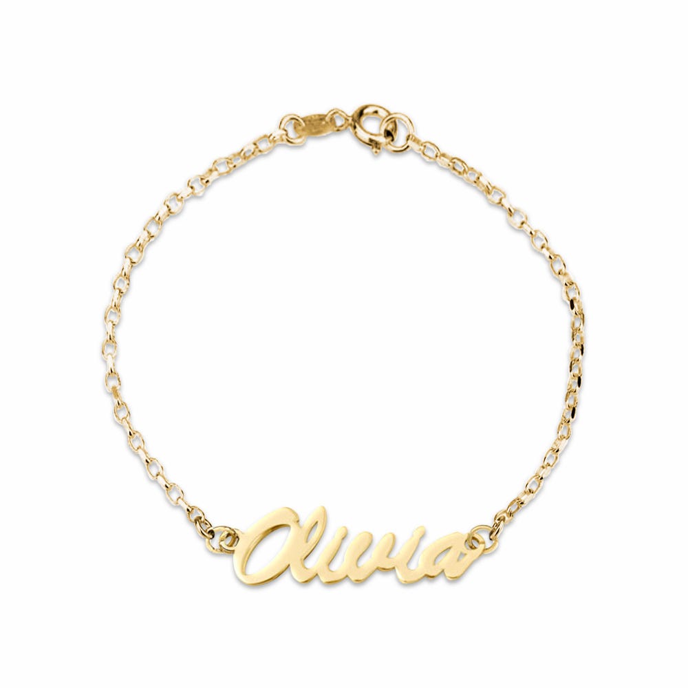 Personalized Modern Script Name Bracelet