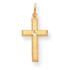 14K Gold Satin Cross Pendant