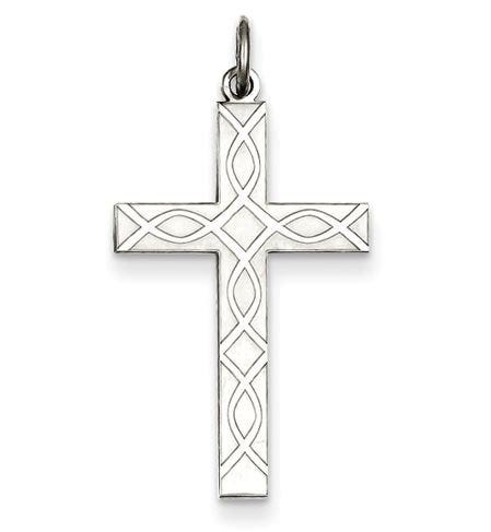Sterling Silver Laser Designed Lattice Cross Pendant