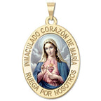 Corazon Inmaculado De Maria Oval Color Medal